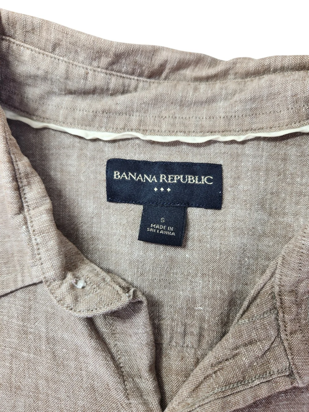 Banana Republic Men's Linen Cotton Button Up Shirt Small Safari Utility Pockets